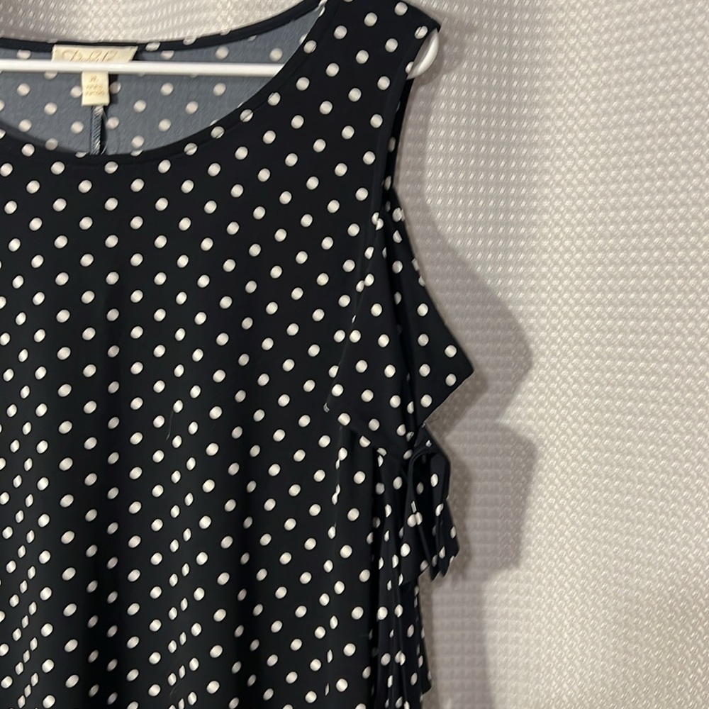 NWT Versona Black with White polka dot Shift dress size XL - Picture 5 of 11